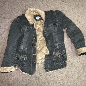 kids furry jean jacket